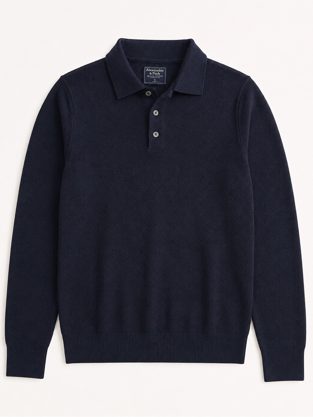 Abercrombie & Fitch Men’s Navy Cotton Cashmere Polo Sweater Size S